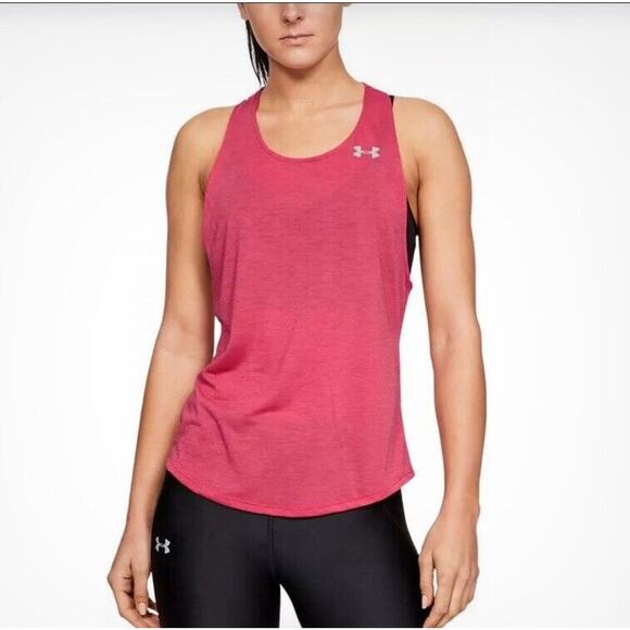 Under Armour Women's UA Streaker 2.0 Racer HeatGear Tank Pink Large - Picture 5 of 6
